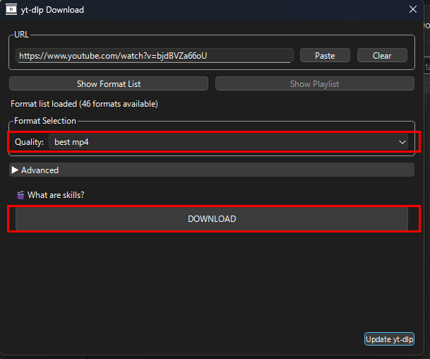 フォーマット選択